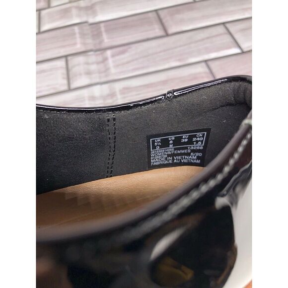 Clarks Unstructured Black Patent Leather Platform Lace Shoes Women Sz 8M US/39EU - Picture 9 of 16